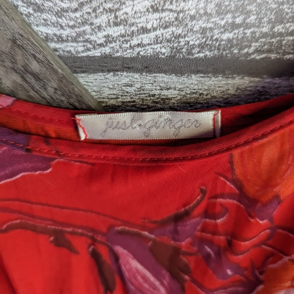 Silky Red Floral Dress - Picture 3 of 5